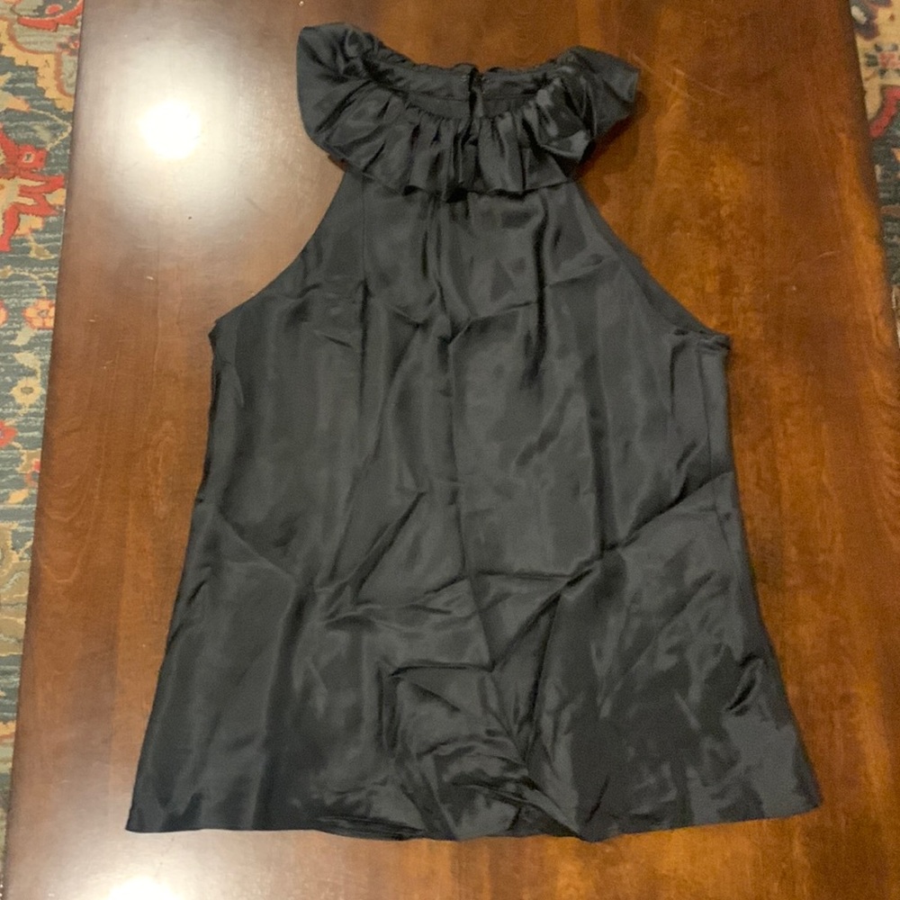 Flores & Flores💯 % silk black top size 8 lined
